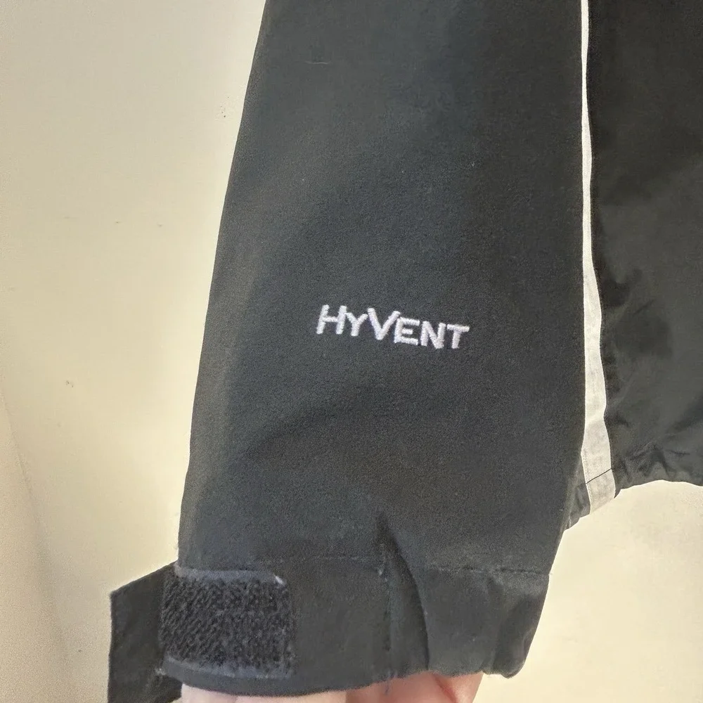 The North Face YOUTH Hyvent Windbreaker Jacket Size L 14-16 Black/White NO LINER